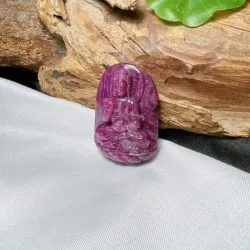A Di Đà phật đá quý Ruby Nam Phi, chạm khắc tinh xảo - Ảnh 4