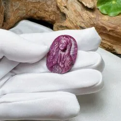 Đức mẹ Maria đá quý Ruby Nam Phi, chạm khắc thủ công tinh xảo - Hình ảnh 4