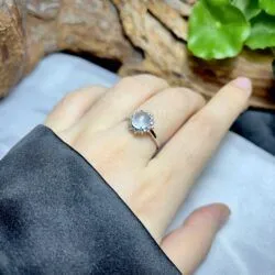 Nhẫn ngọc Phỉ thuý băng chủng Myanmar, vàng 18k - Ảnh 6