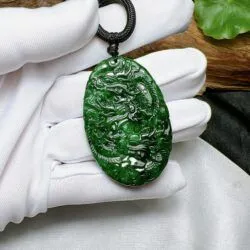 Mặt dây Rồng nhả long châu ngọc Phỉ thuý thiết long sinh - Ảnh 6