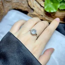 Nhẫn ngọc Phỉ thuý băng chủng Myanmar, vàng 18k - Ảnh 2