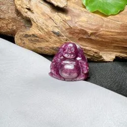 Phật Di Lặc đá quý Ruby Nam Phi, chạm khắc thủ công - Ảnh 4