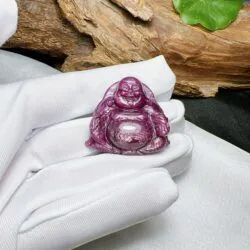 Phật Di Lặc đá quý Ruby Nam Phi, chạm khắc thủ công - Ảnh 6
