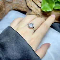 Nhẫn ngọc Phỉ thuý băng chủng Myanmar, vàng 18k - Ảnh 3