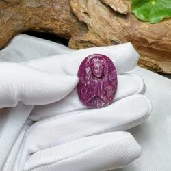 Đức mẹ Maria đá quý Ruby Nam Phi, chạm khắc thủ công tinh xảo - Hình ảnh 3