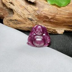 Phật Di Lặc đá quý Ruby Nam Phi, chạm khắc thủ công