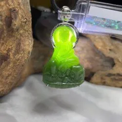 Phổ hiền bồ tát Ngọc bích Canada, vàng trắng 18k - Ảnh 2