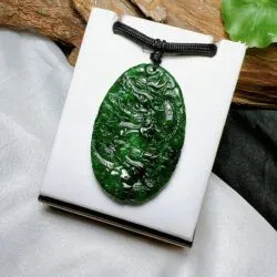 Mặt dây Rồng nhả long châu ngọc Phỉ thuý thiết long sinh - Ảnh 3