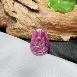 A Di Đà phật đá quý Ruby Nam Phi, chạm khắc thủ công - Ảnh 3