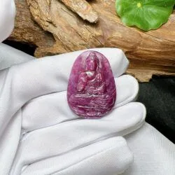 A Di Đà phật đá quý Ruby Nam Phi, chạm khắc thủ công - Ảnh 5