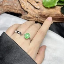 Nhẫn ngọc Phỉ thúy Miến Điện (Myanmar), vàng 18k - Ảnh 4