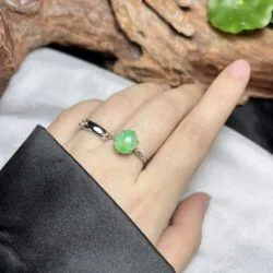 Nhẫn ngọc Phỉ thúy Miến Điện (Myanmar), vàng 18k - Ảnh 5