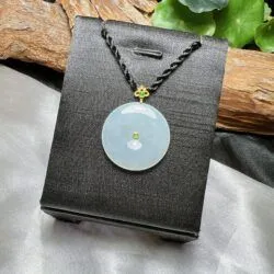 Mặt dây Đồng điếu ngọc Phỉ thuý Myanmar, vàng 18k - Ảnh 7
