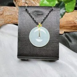 Đồng điếu ngọc Phỉ thuý băng chủng Myanmar, vàng 18k - Hình ảnh 5