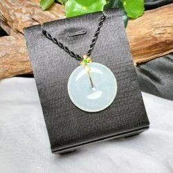 Đồng điếu ngọc Phỉ thuý băng chủng Myanmar, vàng 18k - Hình ảnh 3
