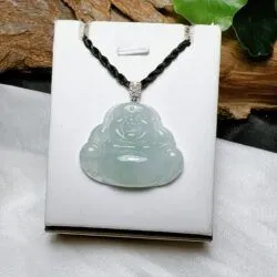 Phật Di Lặc ngọc Phỉ thuý băng chủng Myanmar, vàng 18k - Ảnh 3