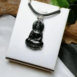 Quán thế âm bồ tát ngọc Phỉ thuý mực dục Myanmar - Hình ảnh 4
