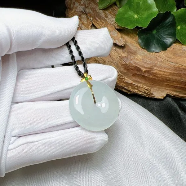 Đồng điếu ngọc Phỉ thuý băng chủng Myanmar, vàng 18k