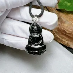 Quán thế âm bồ tát ngọc Phỉ thuý mực dục Myanmar - Hình ảnh 11