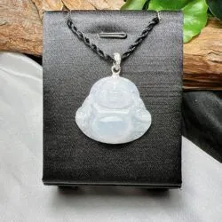 Phật Di Lặc ngọc Phỉ thuý băng chủng Myanmar, vàng 18k - Hình ảnh 6