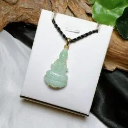 Phật Quán thế âm bồ tát ngọc Cẩm thạch Myanmar, vàng 18k - Ảnh 2