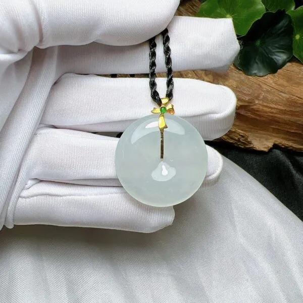 Đồng điếu ngọc Phỉ thuý băng chủng Myanmar, vàng 18k
