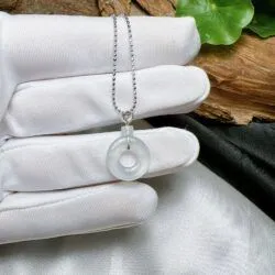 Mặt dây Đồng điếu ngọc phỉ thuý băng chủng Myanmar, vàng 18k - Hình ảnh 6