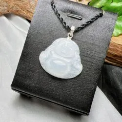 Phật Di Lặc ngọc Phỉ thuý băng chủng Myanmar, vàng 18k - Hình ảnh 3