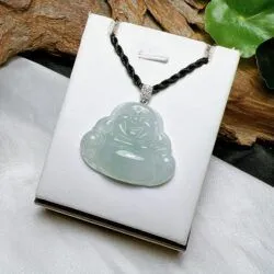 Phật Di Lặc ngọc Phỉ thuý băng chủng Myanmar, vàng 18k - Ảnh 4