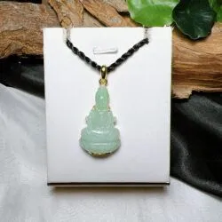 Phật Quán thế âm bồ tát ngọc Cẩm thạch Myanmar, vàng 18k