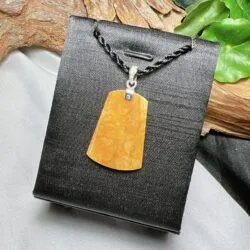 Mặt dây vô sự bài ngọc Phỉ thuý hoàng phỉ, vàng 18k - Ảnh 6