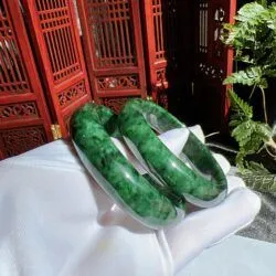 Vòng bản liền ngọc Cẩm thạch sơn thuỷ Myanmar - Ảnh 6