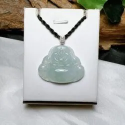 Phật Di Lặc ngọc Phỉ thuý băng chủng Myanmar, vàng 18k - Ảnh 5