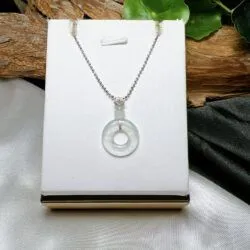 Mặt dây Đồng điếu ngọc phỉ thuý băng chủng Myanmar, vàng 18k