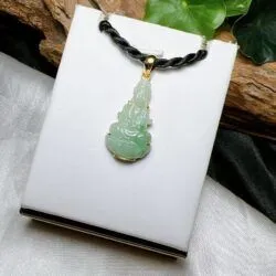 Quán thế âm bồ tát ngọc Cẩm thạch Myanmar, vàng 18k - Ảnh 5