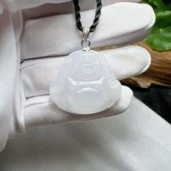 Phật Di Lặc ngọc Phỉ thuý băng chủng Myanmar, vàng 18k - Hình ảnh 7