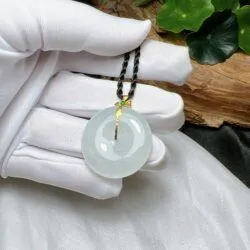 Đồng điếu ngọc Phỉ thuý băng chủng Myanmar, vàng 18k - Hình ảnh 7