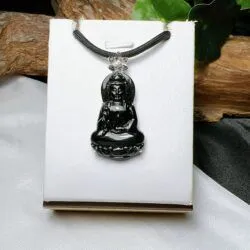 Quán thế âm bồ tát ngọc Phỉ thuý mực dục Myanmar - Hình ảnh 6