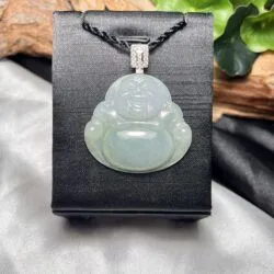 Phật Di Lặc ngọc Phỉ thuý băng chủng Myanmar, vàng 18k