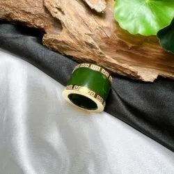 Nhẫn Càn long Ngọc bích Canada, vàng 18k