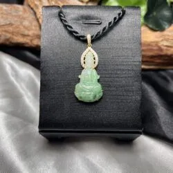 Quán thế âm bồ tát ngọc Cẩm thạch Myanmar, vàng 18k