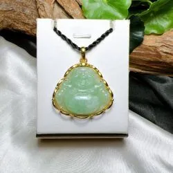 Phật Di Lặc ngọc cẩm thạch Myanmar, vàng 18k - Ảnh 2