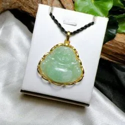 Phật Di Lặc ngọc cẩm thạch Myanmar, vàng 18k - Ảnh 4