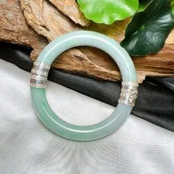 Vòng bản liền ngọc Cẩm thạch Myanmar, bọc bạc 925 - Ảnh 4