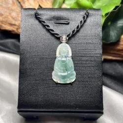 Mặt dây Quán thế âm bồ tát ngọc Phỉ thuý băng chủng hoa bay - Ảnh 2
