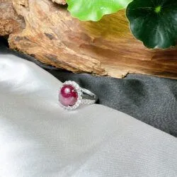 Nhẫn oval Ruby Nam Phi, vàng 18k - Ảnh 6