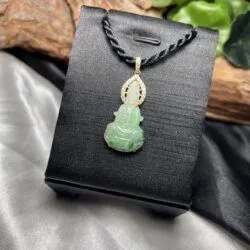 Quán thế âm bồ tát ngọc Cẩm thạch Myanmar, vàng 18k - Hình ảnh 4