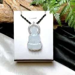 Quán thế âm bồ tát ngọc Phỉ thuý hoa bay Miến Điện (Myanmar), vàng 14k - Ảnh 2