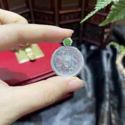 Mặt dây đồng điếu ngọc Phỉ thuý băng chủng Muna - Hình ảnh 7