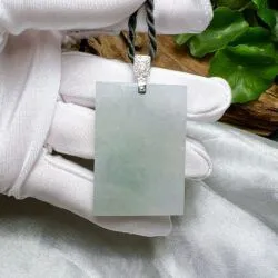 Mặt dây vô sự bài ngọc Phỉ thuý băng chủng Myanmar - Ảnh 3